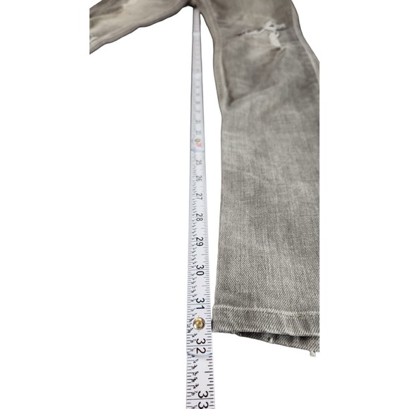 Allsaints Spitalfields Gray Woodvale Pipe Skinny Distressed Jeans Size 27 WPJ902 - Picture 3 of 11